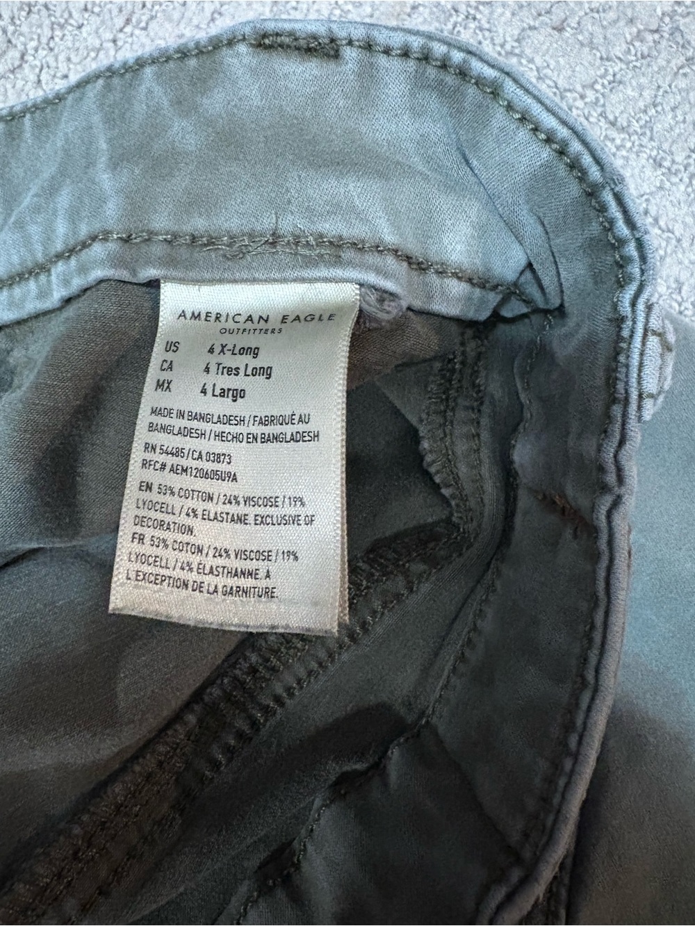 American Eagle Outfitters Olive Utility Cargo Straight Leg Jeans - Picture 4 of 5